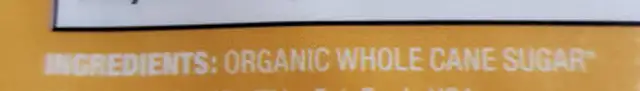Organic Sucanat Dehydrated Cane Juice ingredients label