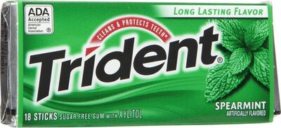 Sugar free gum spearmint front packaging