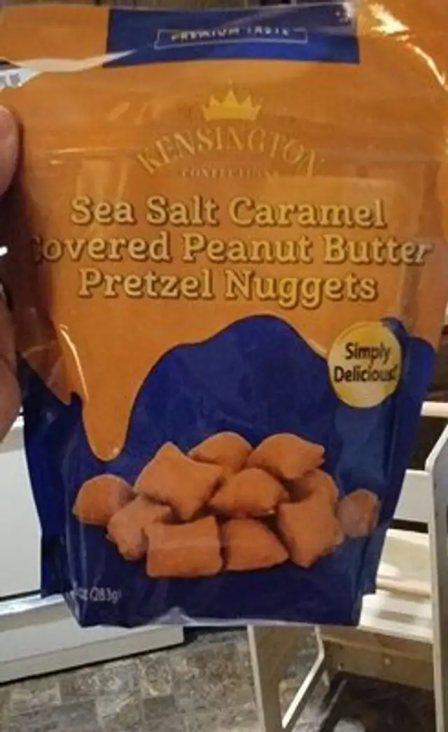 Sea Salt Caramel Covered Peanut Butter Pretzel Nuggets front packaging