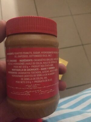Beurre de cacahuète ingredients label