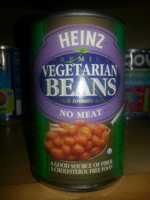 Premium vegetarian beans in rich tomato sauce