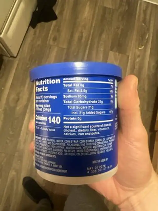 Frosting butter cream imp nutrition facts table