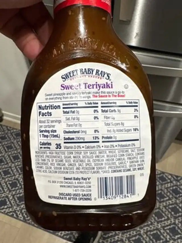 Sweet Teriyaki Sauce & Marinade nutrition facts table