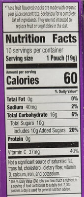 Annie's Organic Berry Patch nutrition facts table