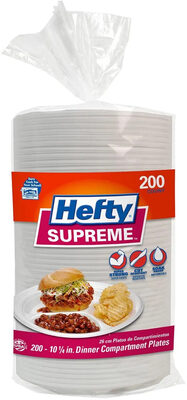 Hefty Supreme 3-Section Foam Plate (200 Count)