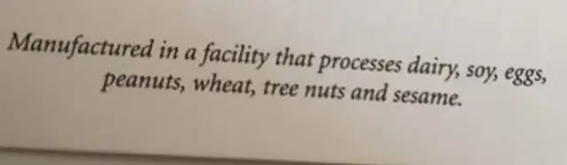 A handcrafted milk chocolate bar ingredients label
