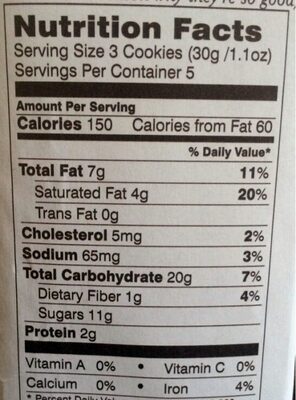 Brussels nutrition facts table