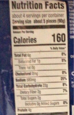 crispy Lightly Breaded Cauliflower Florets nutrition facts table