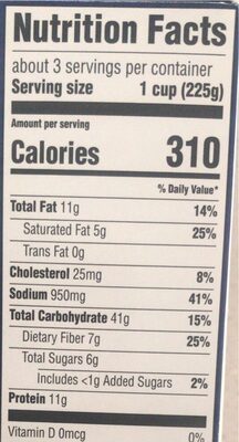 Three cheese ziti zucchini lentil ziti pasta nutrition facts table