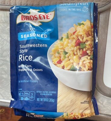 Southwestern style rice with corn peppers and onions