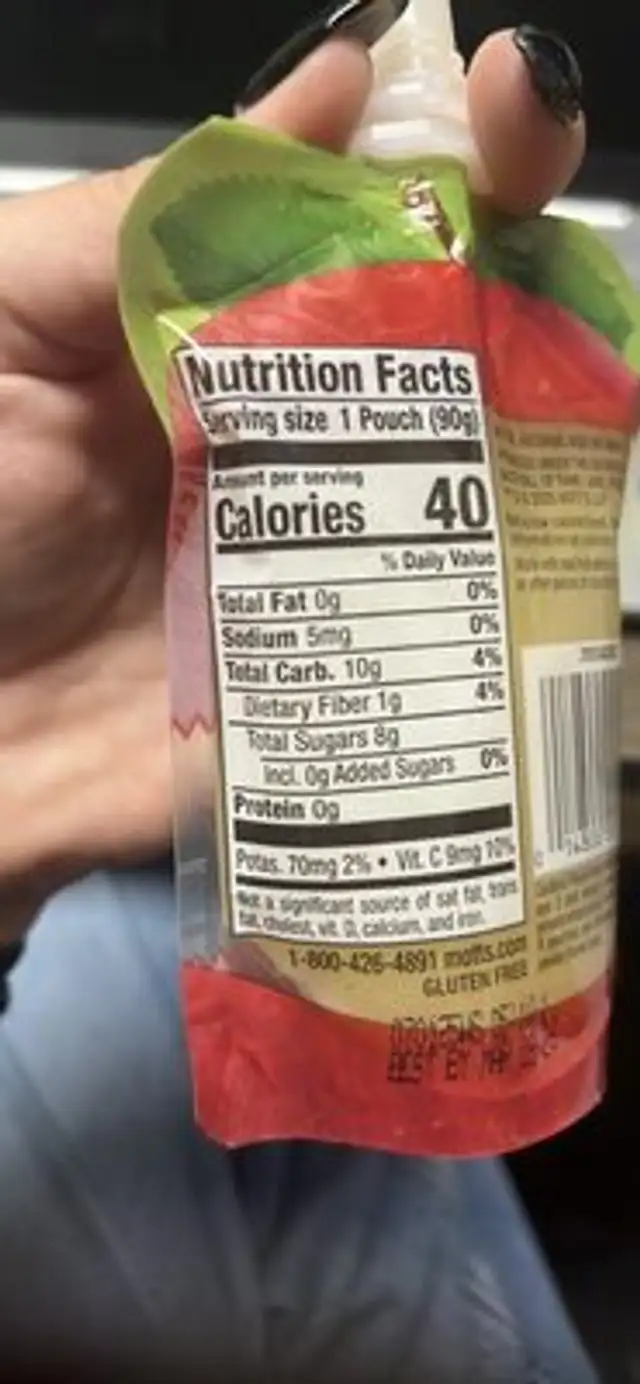 No Sugar Added Applesauce Apple nutrition facts table