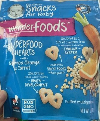 Wonder foods puffed multigrain snack front packaging