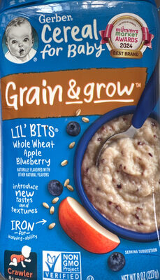 Lil' Bits Whole Wheat Apple Blueberry Cereal (Crawler) front packaging