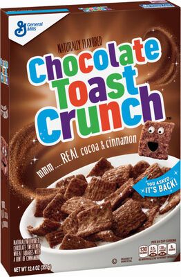 Chocolate cinnamon toast crunch cereal with whole grain
