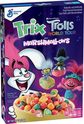 Trolls w/marshmallow breakfast cereal