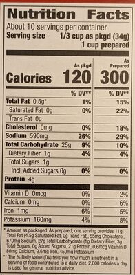 Hamburger Helper Beef Pasta Twin Pack nutrition facts table