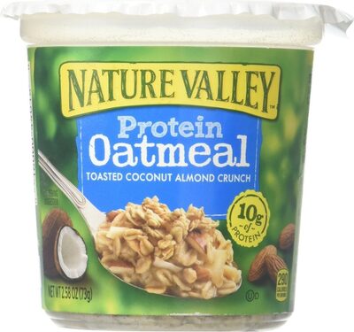 Protein oatmeal toasted coconut almond crunch front packaging