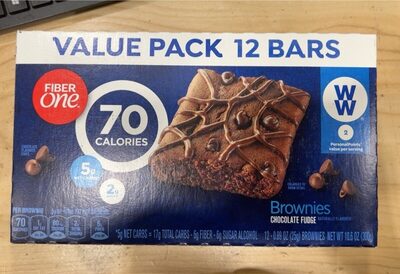 70 Calorie Chocolate Fidge Brownies front packaging