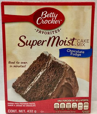 Harina para preparar pastel sabor a jarabe de chocolate