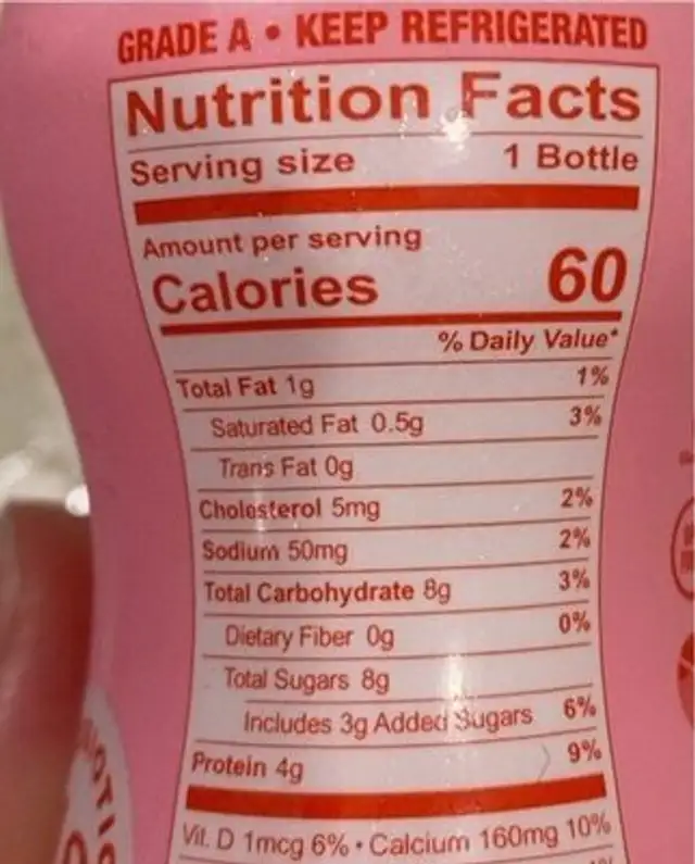 Kefir minis nutrition facts table