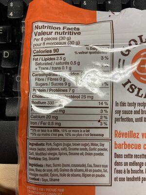 Fire Grilled Pork Jerky nutrition facts table