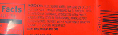 Beef Tender Bites Teriyaki ingredients label