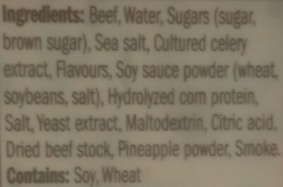 Original Beef Jerky ingredients label