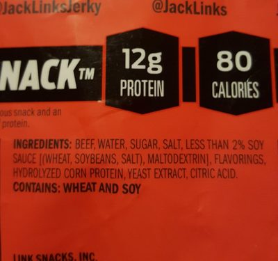 Original Beef Jerky ingredients label