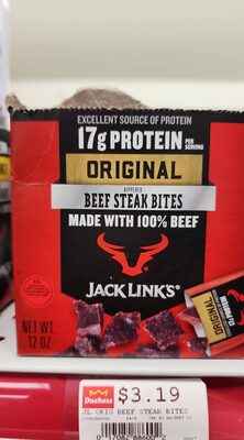 Kippered beef steak bites, original