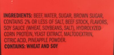 Original Beef Jerkey ingredients label