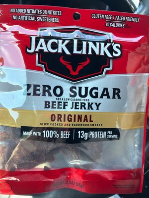 Zero sugar beef jerky front packaging