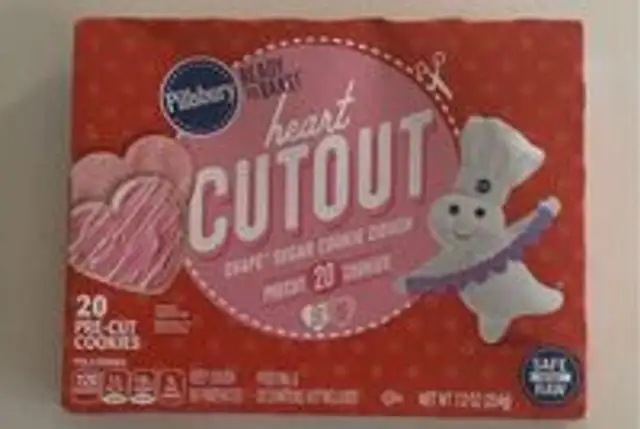 Heart Cutout Shape Sugar Cookie Dough