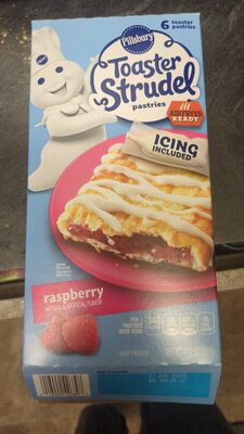 Pillsbury Raspberry Toaster Strudel Pastries 6 Count front packaging