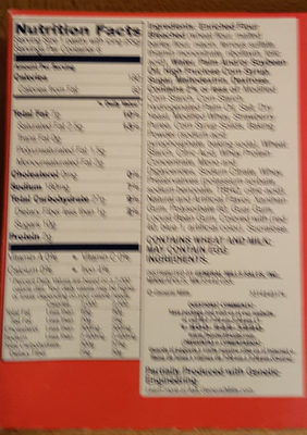 Toaster strudel toaster pastries ingredients label