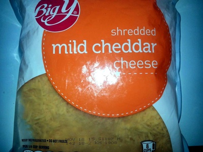 Mild cheddar shredded cheese, mild cheddar