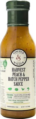 Harvest peach and hatch pepper sauce