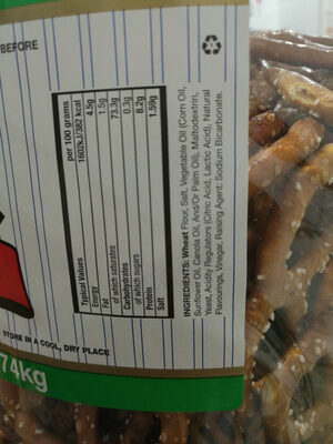 San Francisco Pretzel Company Sourdough ingredients label