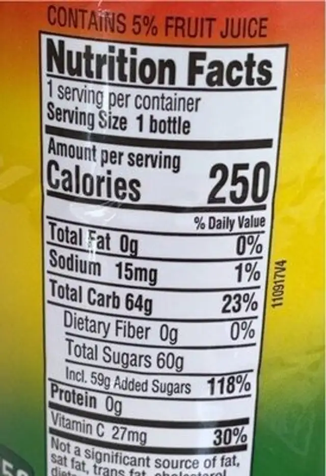 Drink, Strawberry Kiwi Lemonade nutrition facts table