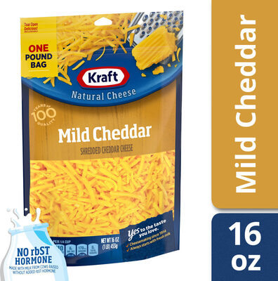 Shredded mild cheddar cheese