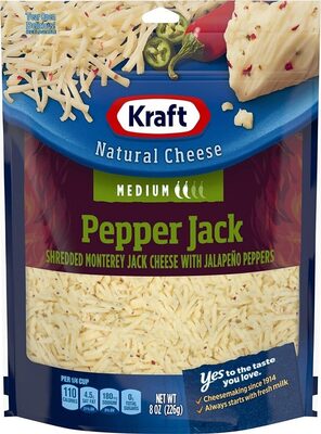 Natural shredded pepper jack cheese