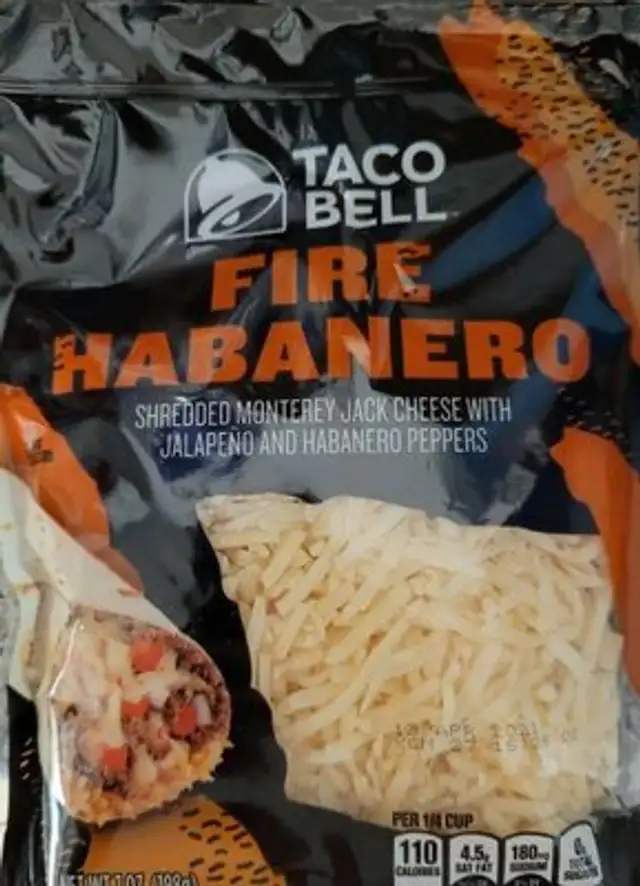 Taco Bell Fire Habanero cheese front packaging