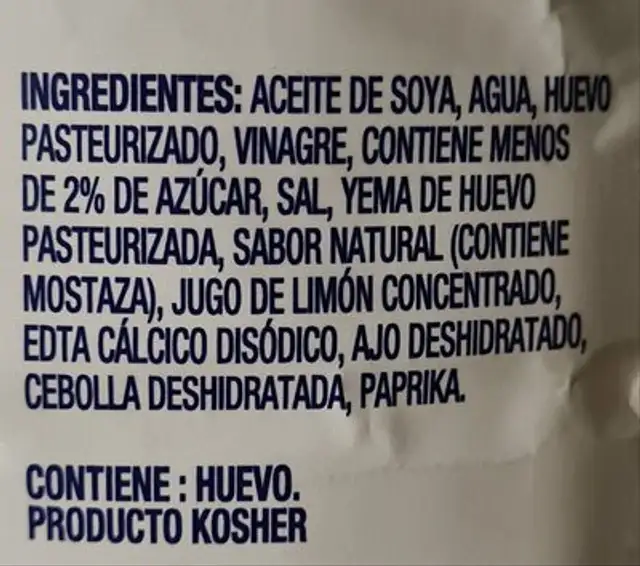 Unknown ingredients label