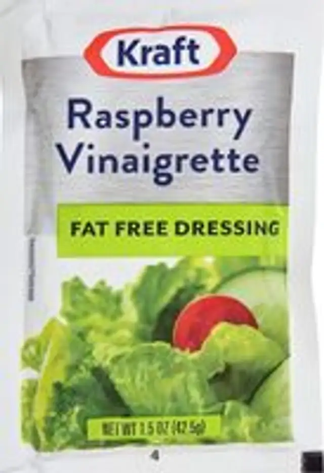 Raspberry vinaigrette fat free salad dressing packets