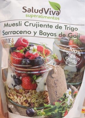 Muesli Crujiente de Trigo Sarraceno y Bayas de Goji front packaging