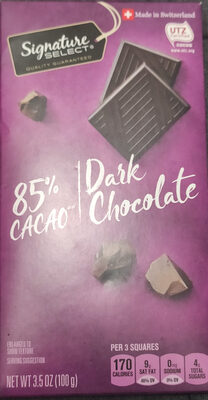 85% Cacao Dark Chocolate front packaging