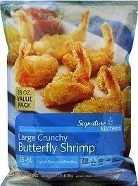 Lightly seasoned breading large crunchy butterfly shrimp