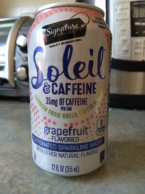 Grapefruit flavored caffeinated sparkling water