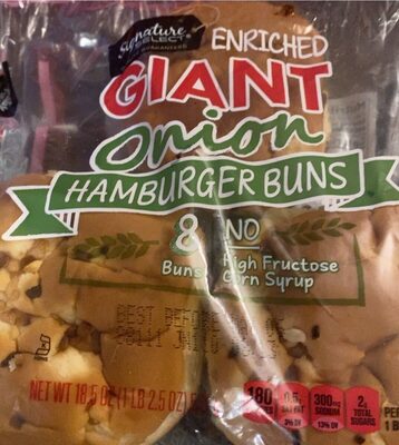 Enritched Giant Onion Hamburger Buns front packaging