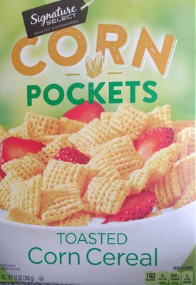 Toasted corn cereal pockets
