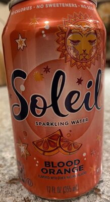 Blood orange flavored sparkling water beverage, blood orange